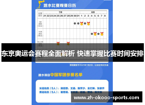 东京奥运会赛程全面解析 快速掌握比赛时间安排 东京奥运会赛程全面解析 快速掌握比赛时间安排